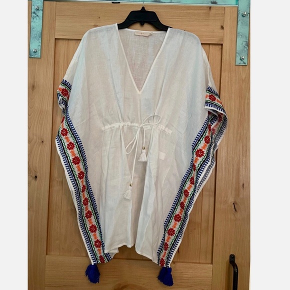 Tory Burch Ravena Embroidered Beach Tunic Dress Caftan Cover up - Small - Picture 4 of 8